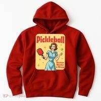 Retro Pickleball Funny Because Murder Is Wrong Hoodie thumb 0