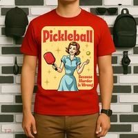 Retro Pickleball Funny Because Murder Is Wrong T-Shirt thumb 6