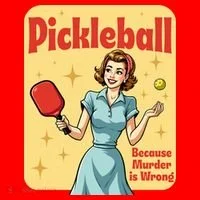 Retro Pickleball Funny Because Murder Is Wrong T-Shirt thumb 7