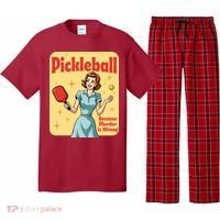 Retro Pickleball Funny Because Murder Is Wrong Pajama Set thumb 0