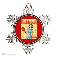 Retro Pickleball Funny Because Murder Is Wrong Ornament thumb 0