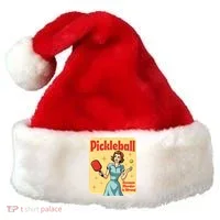 Retro Pickleball Funny Because Murder Is Wrong Santa Hat thumb 0