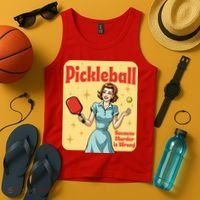 Retro Pickleball Funny Because Murder Is Wrong Tank Top thumb 4