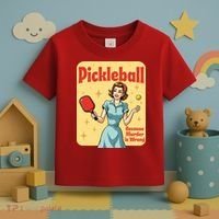 Retro Pickleball Funny Because Murder Is Wrong Toddler T-Shirt thumb 3