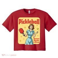 Retro Pickleball Funny Because Murder Is Wrong Women's Crop Top Tee thumb 0