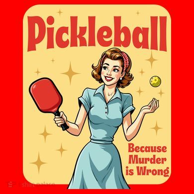 Retro Pickleball Funny Because Murder Is Wrong Women's Crop Top Tee