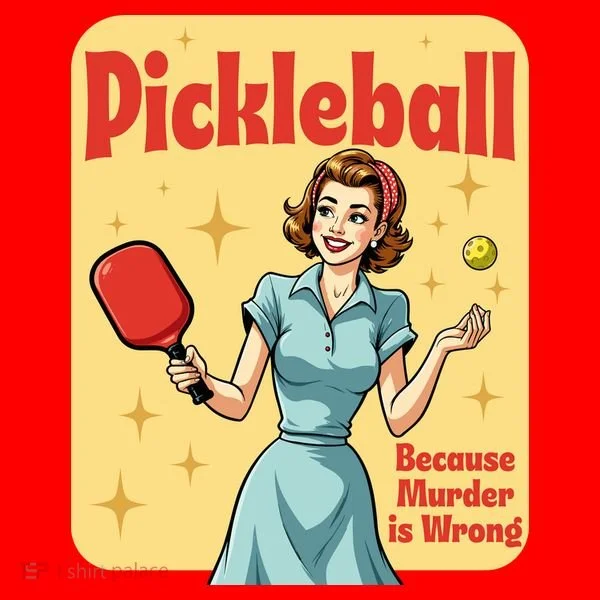 Retro Pickleball Funny Because Murder Is Wrong Women's T-Shirt