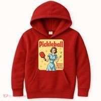 Retro Pickleball Funny Because Murder Is Wrong Kids Hoodie thumb 0