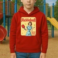 Retro Pickleball Funny Because Murder Is Wrong Kids Hoodie thumb 2