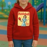 Retro Pickleball Funny Because Murder Is Wrong Kids Hoodie thumb 3