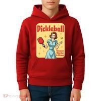 Retro Pickleball Funny Because Murder Is Wrong Kids Hoodie thumb 4