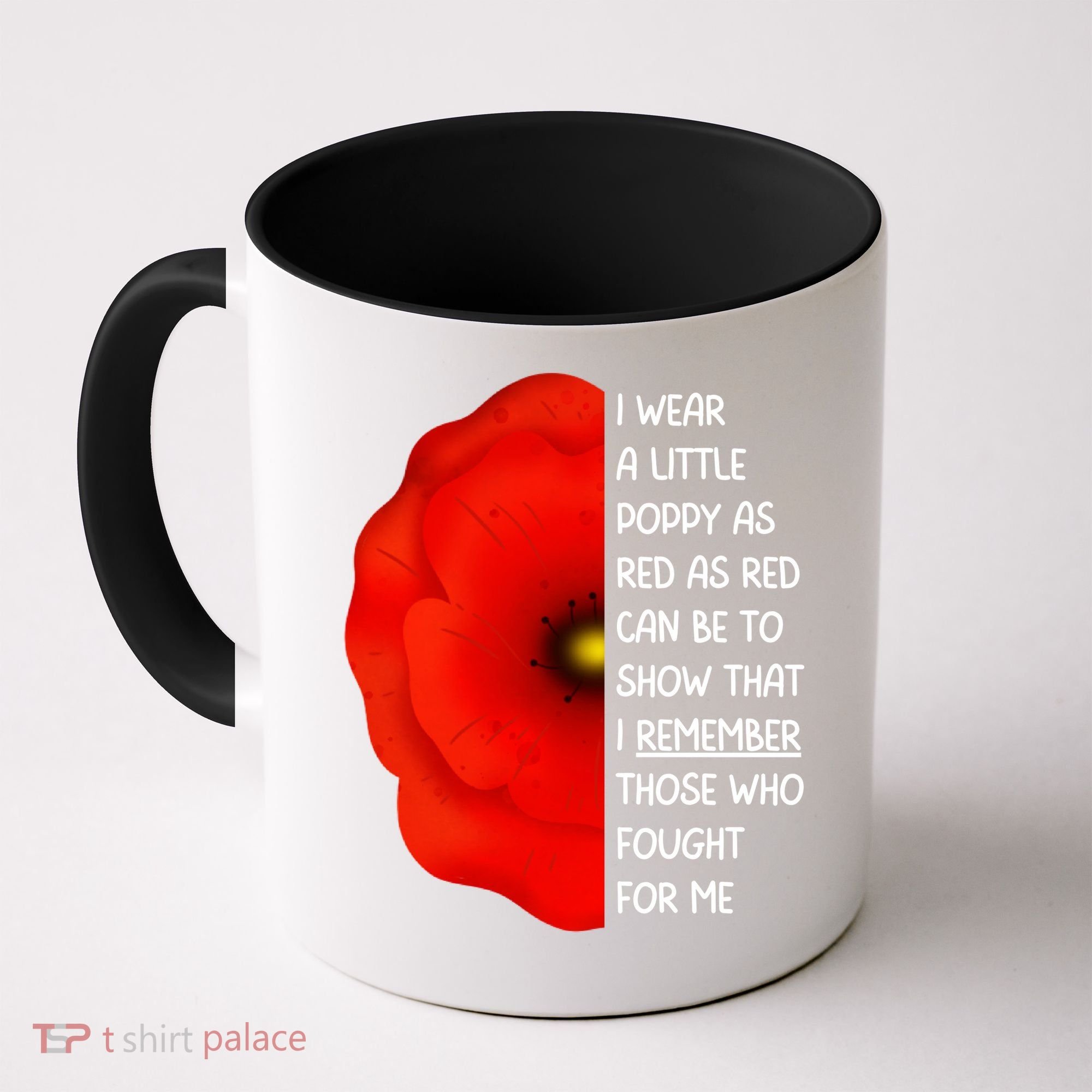 Red Poppy Flower Veterans Day USA Memorial Lest We Forget Coffee Mug