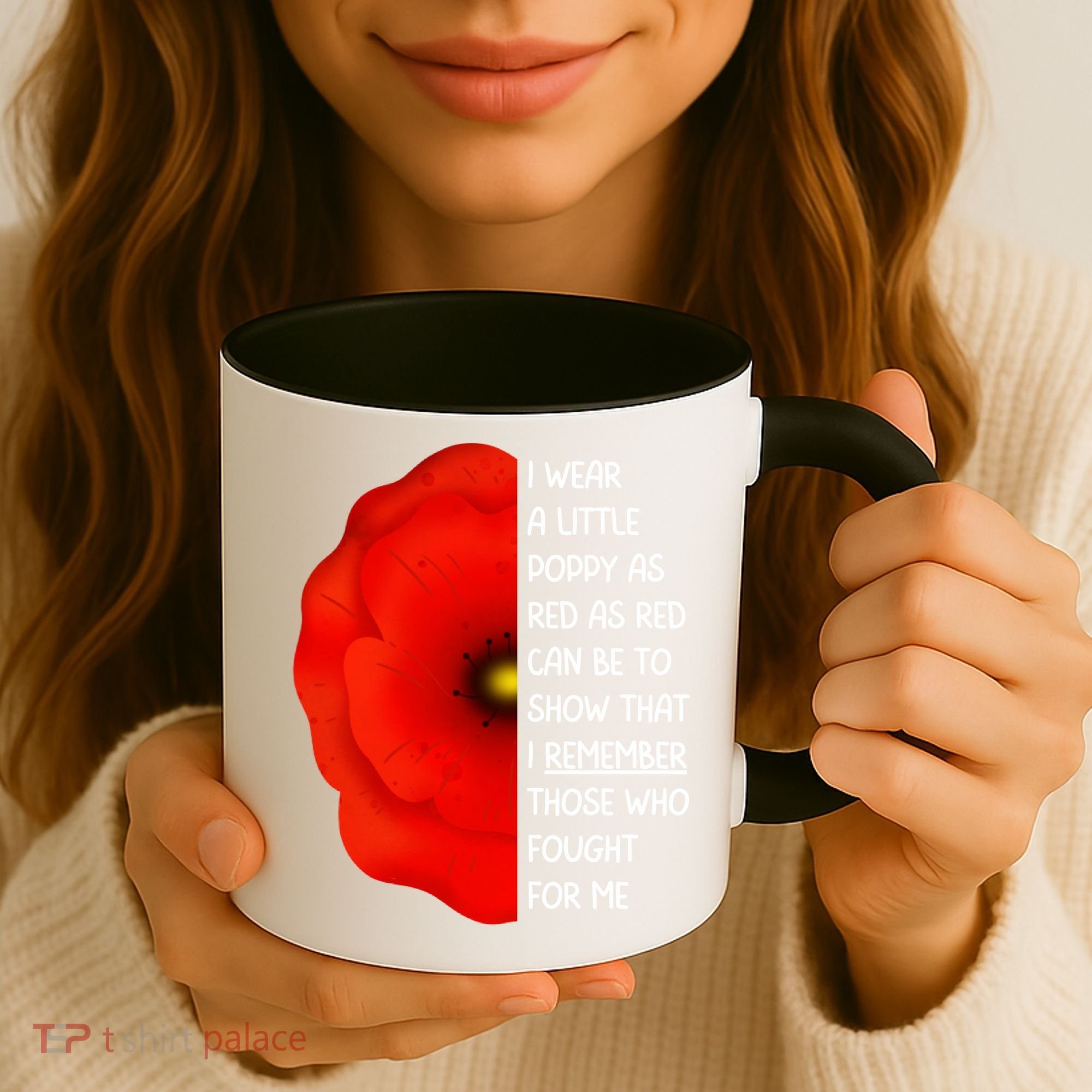 Red Poppy Flower Veterans Day USA Memorial Lest We Forget Coffee Mug