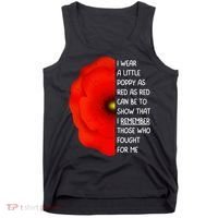 Red Poppy Flower Veterans Day USA Memorial Lest We Forget Tank Top thumb 0