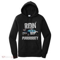 Ridin Purrrty Funny Police Cat On Cop Car Cat Lover Women's Hoodie thumb 0