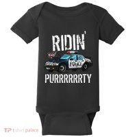 Ridin Purrrty Funny Police Cat On Cop Car Cat Lover Baby Bodysuit thumb 0