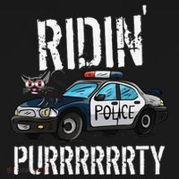 Ridin Purrrty Funny Police Cat On Cop Car Cat Lover Baby Bodysuit thumb 2