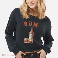 Rum PirateS Favorite Drink Alcoholic Beverage Rum Cropped Pullover Crew thumb 2
