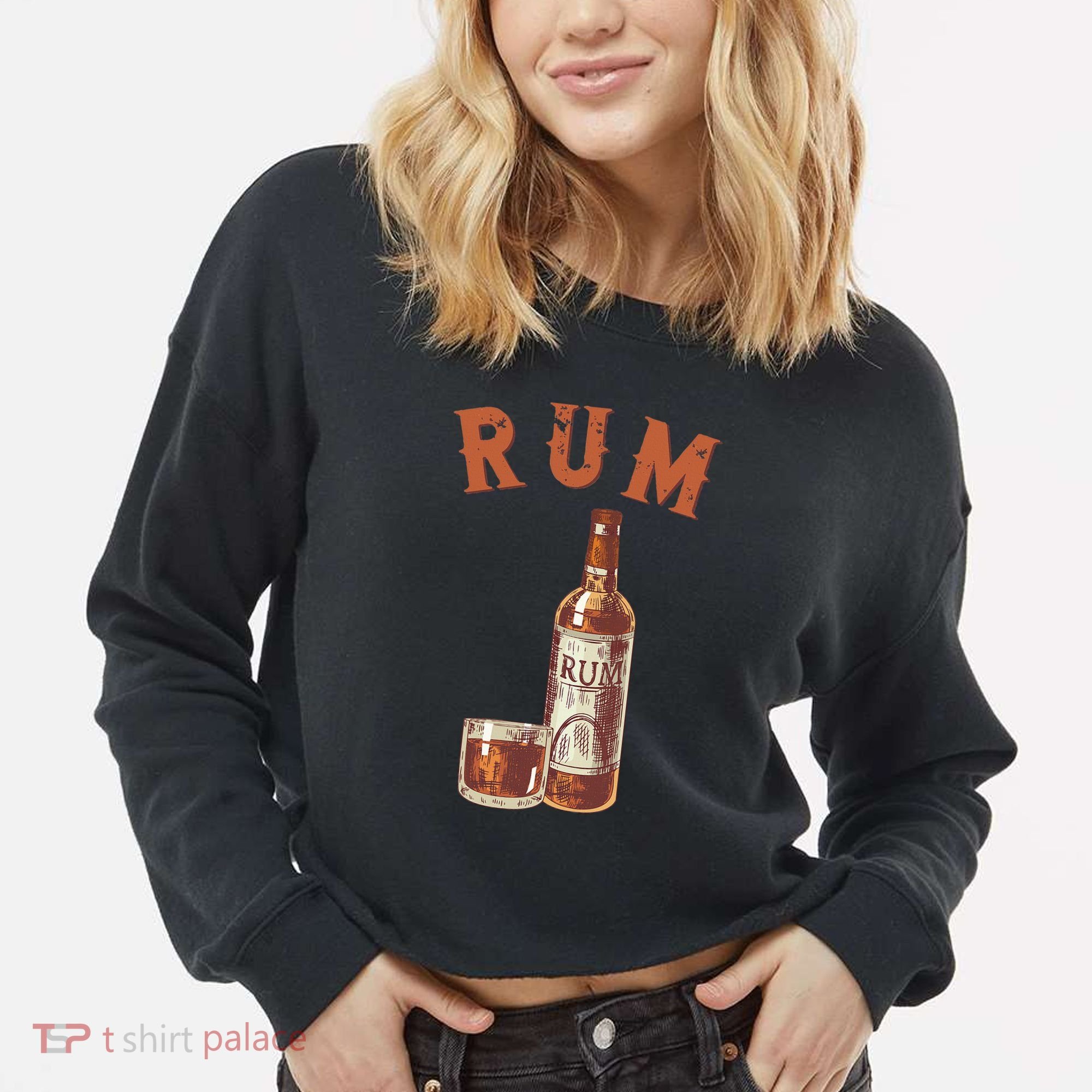 Rum PirateS Favorite Drink Alcoholic Beverage Rum Cropped Pullover Crew