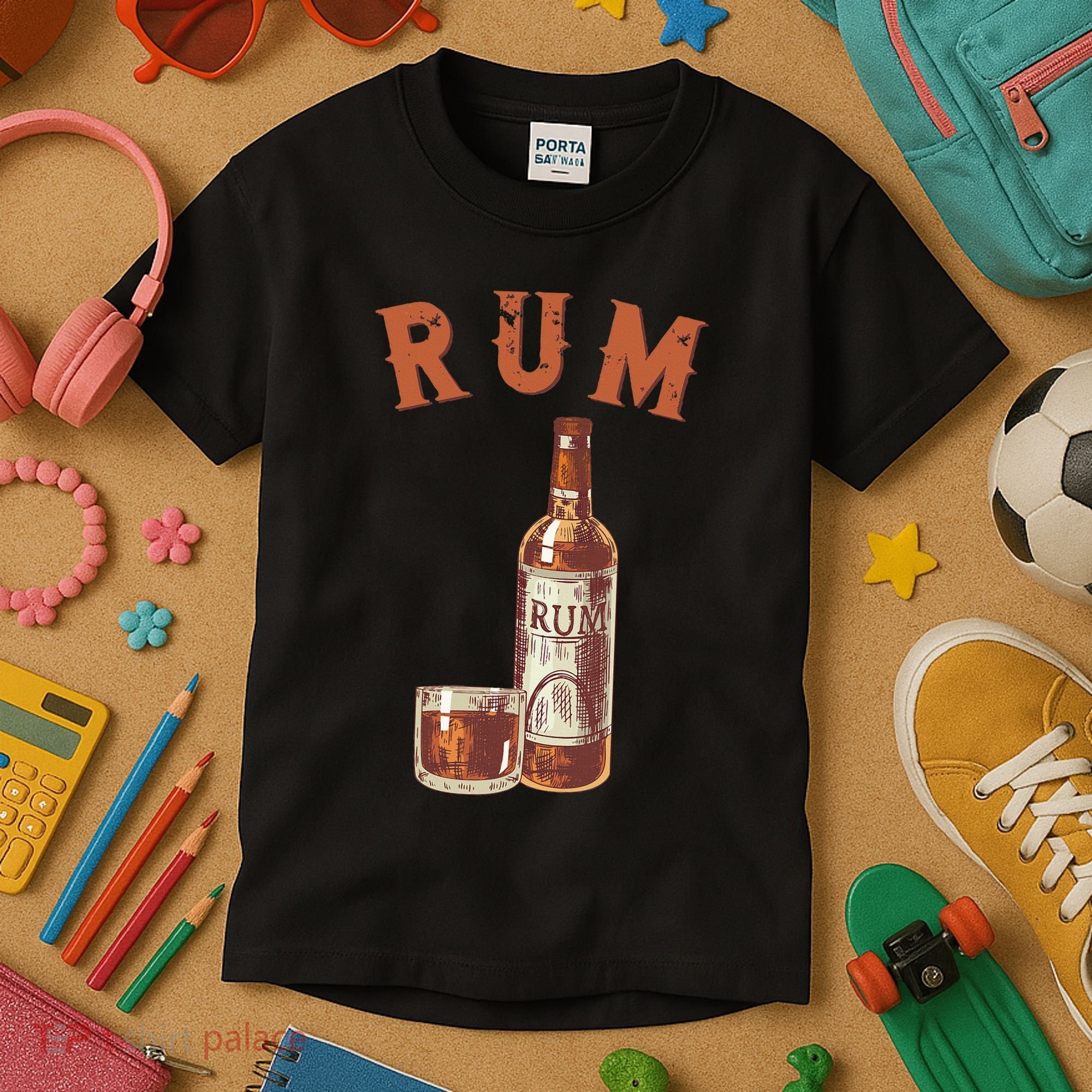 Rum PirateS Favorite Drink Alcoholic Beverage Rum Kids T-Shirt