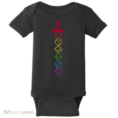 RPG Table Top Dice Sword Baby Bodysuit