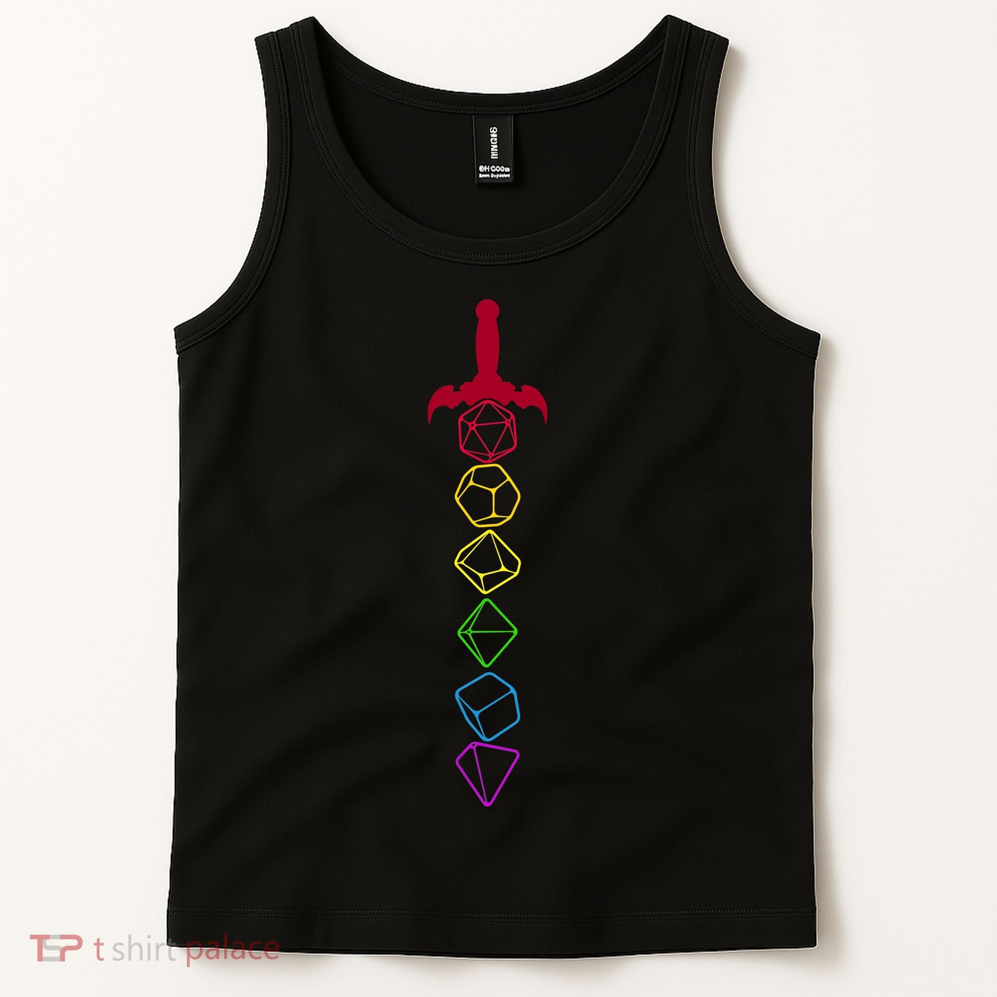 RPG Table Top Dice Sword Tank Top