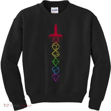 RPG Table Top Dice Sword Kids Sweatshirt
