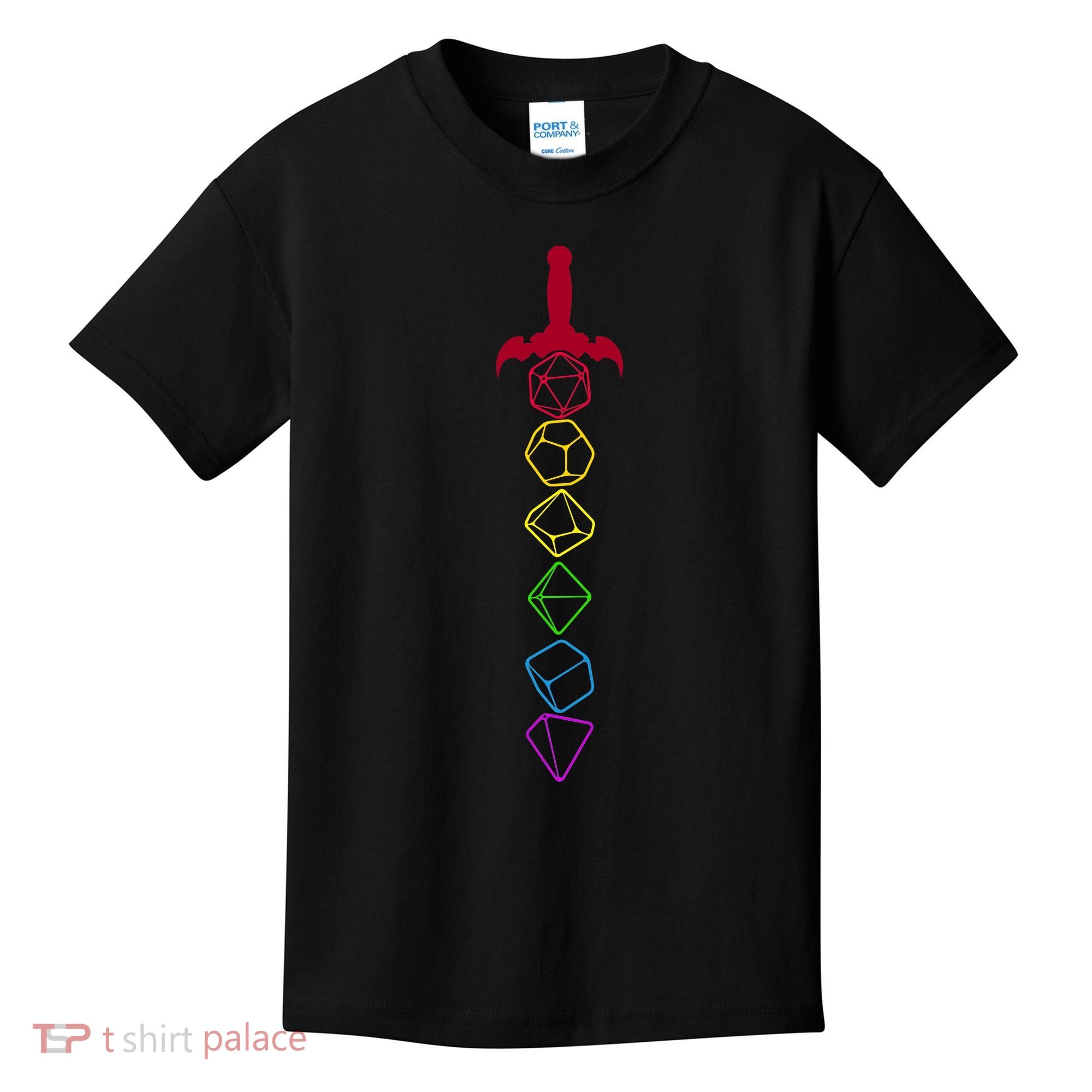 RPG Table Top Dice Sword Kids T-Shirt