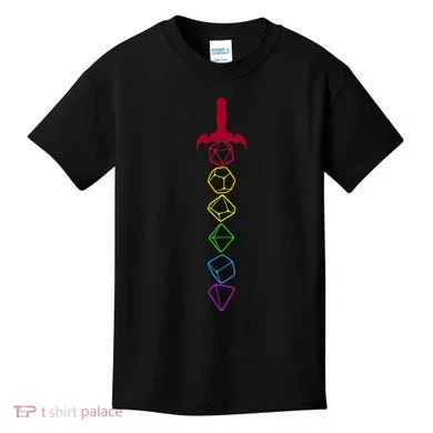 RPG Table Top Dice Sword Kids T-Shirt