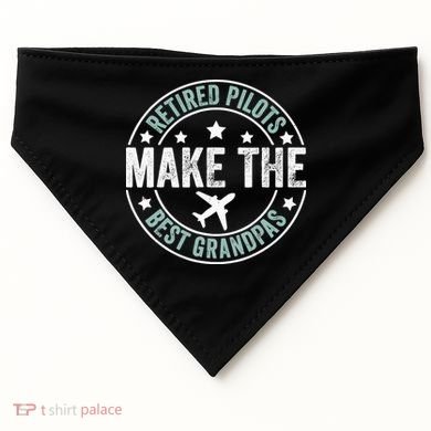 Retired Pilot Grandpa Copilot Airplane Captain Retirement USA-Made Doggie Bandana