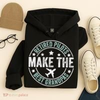 Retired Pilot Grandpa Copilot Airplane Captain Retirement Hoodie thumb 4