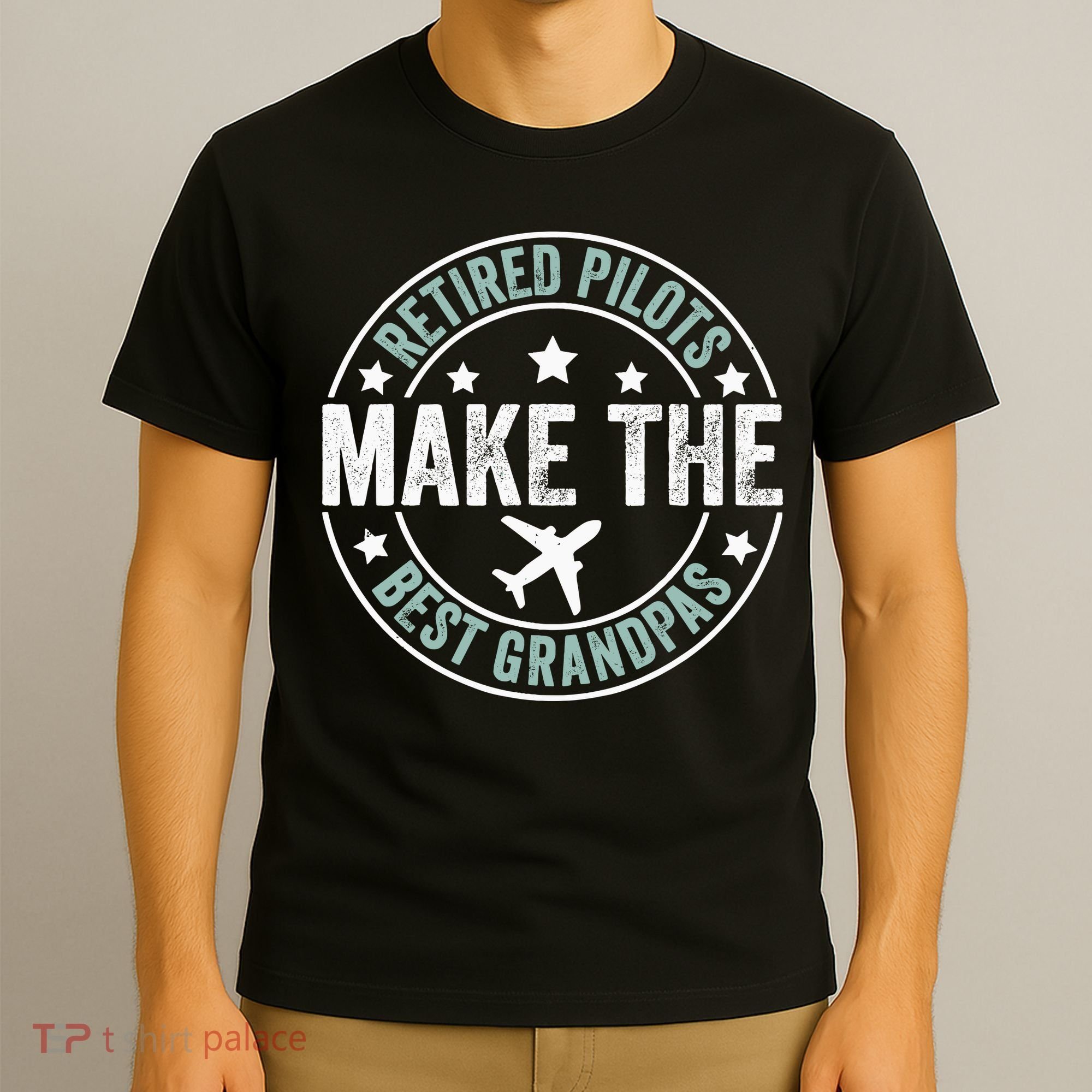 Retired Pilot Grandpa Copilot Airplane Captain Retirement T-Shirt