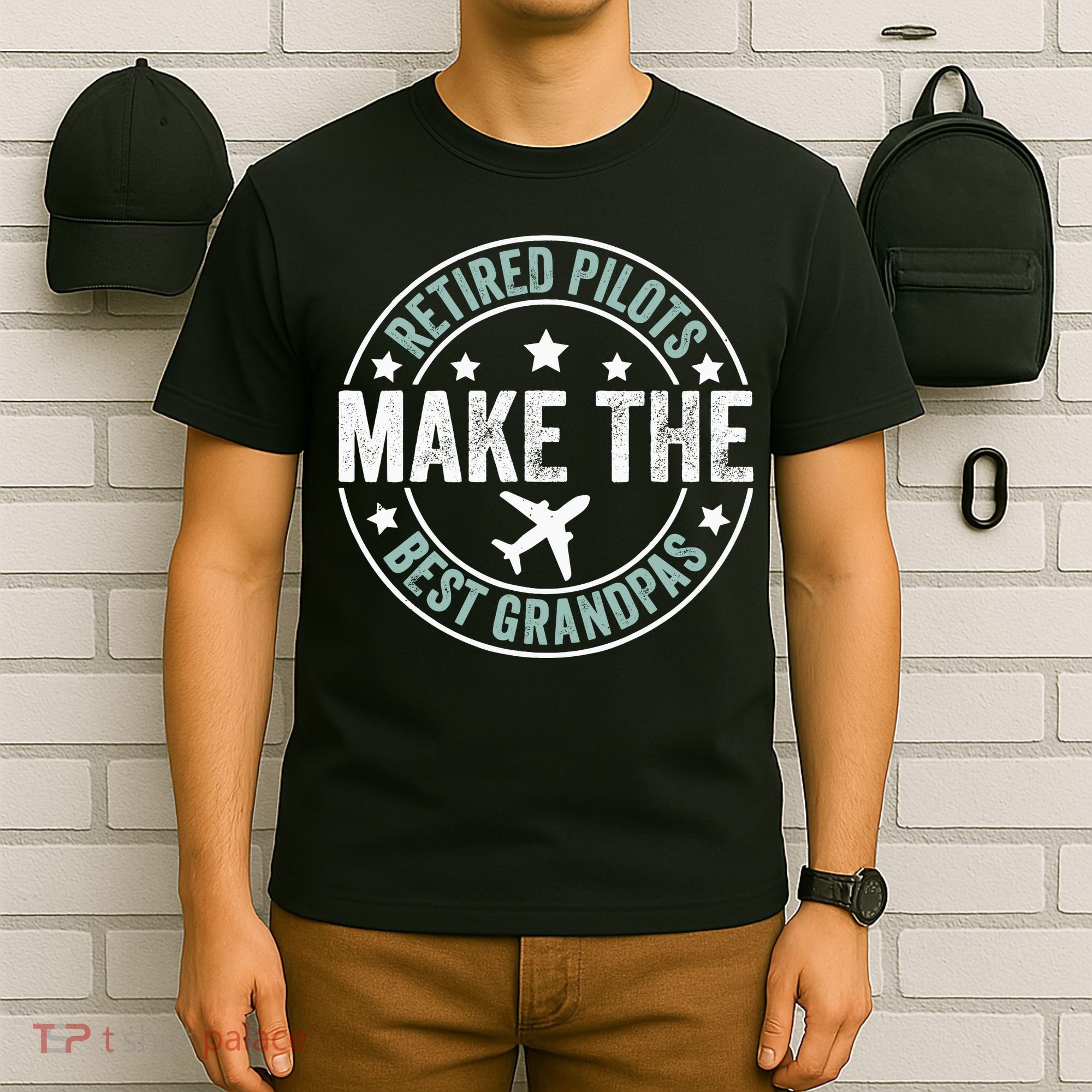 Retired Pilot Grandpa Copilot Airplane Captain Retirement T-Shirt