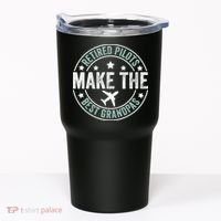 Retired Pilot Grandpa Copilot Airplane Captain Retirement Tumbler thumb 0