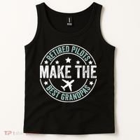 Retired Pilot Grandpa Copilot Airplane Captain Retirement Tank Top thumb 2
