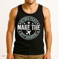 Retired Pilot Grandpa Copilot Airplane Captain Retirement Tank Top thumb 3