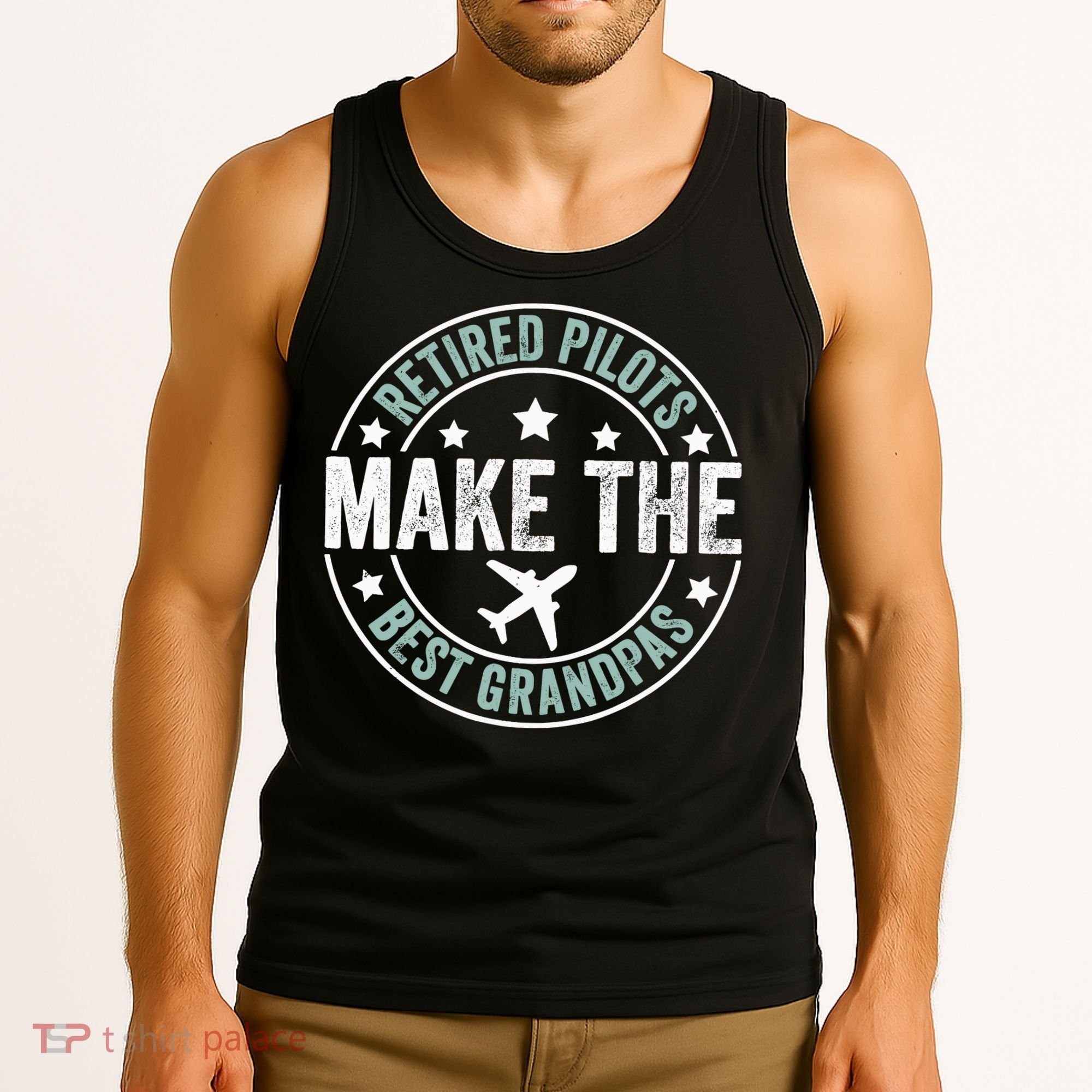 Retired Pilot Grandpa Copilot Airplane Captain Retirement Tank Top