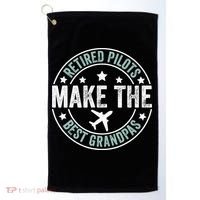 Retired Pilot Grandpa Copilot Airplane Captain Retirement Golf Towel thumb 0