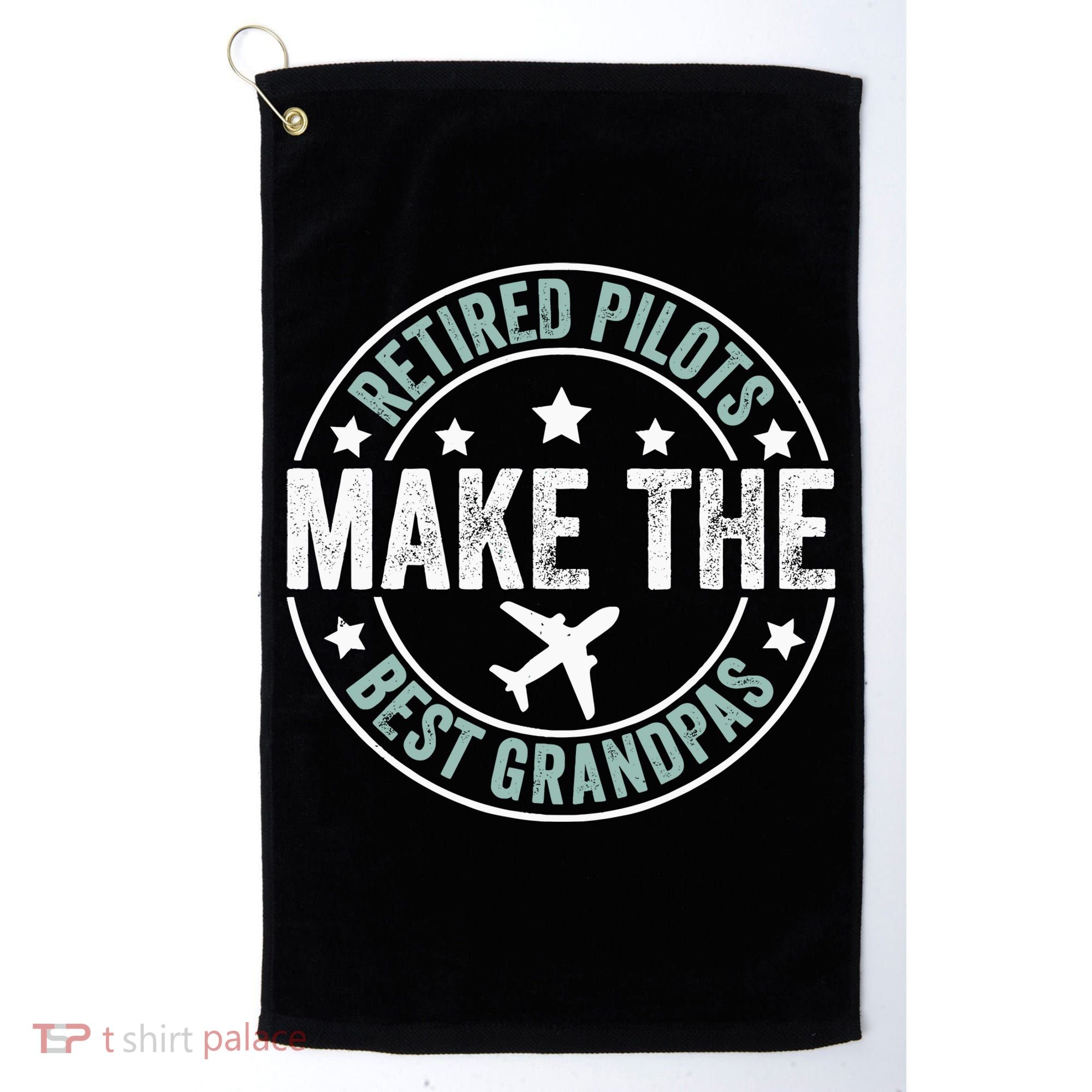 Retired Pilot Grandpa Copilot Airplane Captain Retirement Golf Towel