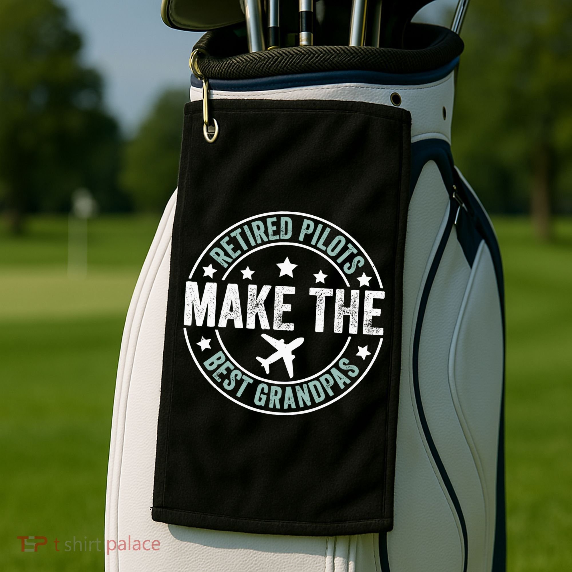Retired Pilot Grandpa Copilot Airplane Captain Retirement Golf Towel