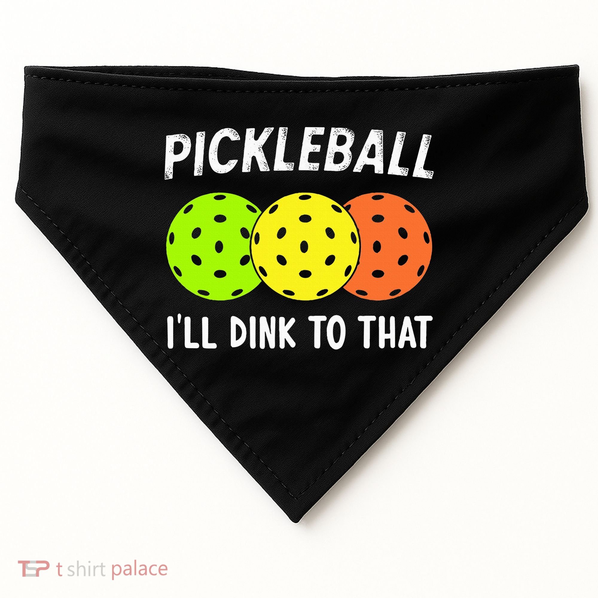 Retro Pickleball Gift Pickleball Players I'll Dink to That USA-Made Doggie Bandana