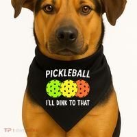 Retro Pickleball Gift Pickleball Players I'll Dink to That USA-Made Doggie Bandana thumb 1