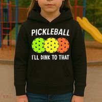 Retro Pickleball Gift Pickleball Players I'll Dink to That Kids Hoodie thumb 3