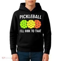 Retro Pickleball Gift Pickleball Players I'll Dink to That Kids Hoodie thumb 4