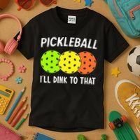 Retro Pickleball Gift Pickleball Players I'll Dink to That Kids T-Shirt thumb 3