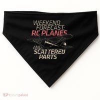 RC Plane Gift Weekend Forecast RC Pilot Model Airplane Lover USA-Made Doggie Bandana thumb 0