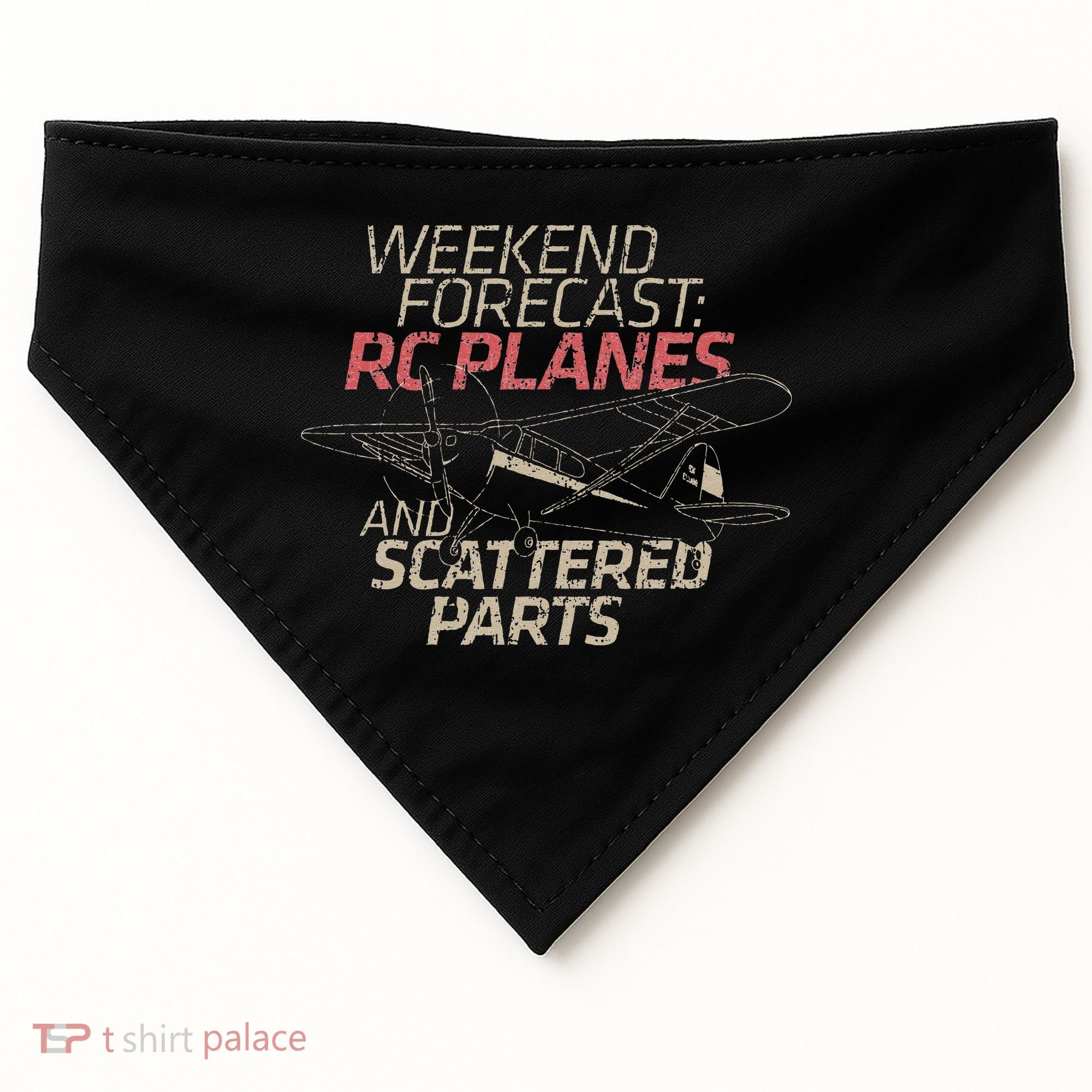 RC Plane Gift Weekend Forecast RC Pilot Model Airplane Lover USA-Made Doggie Bandana