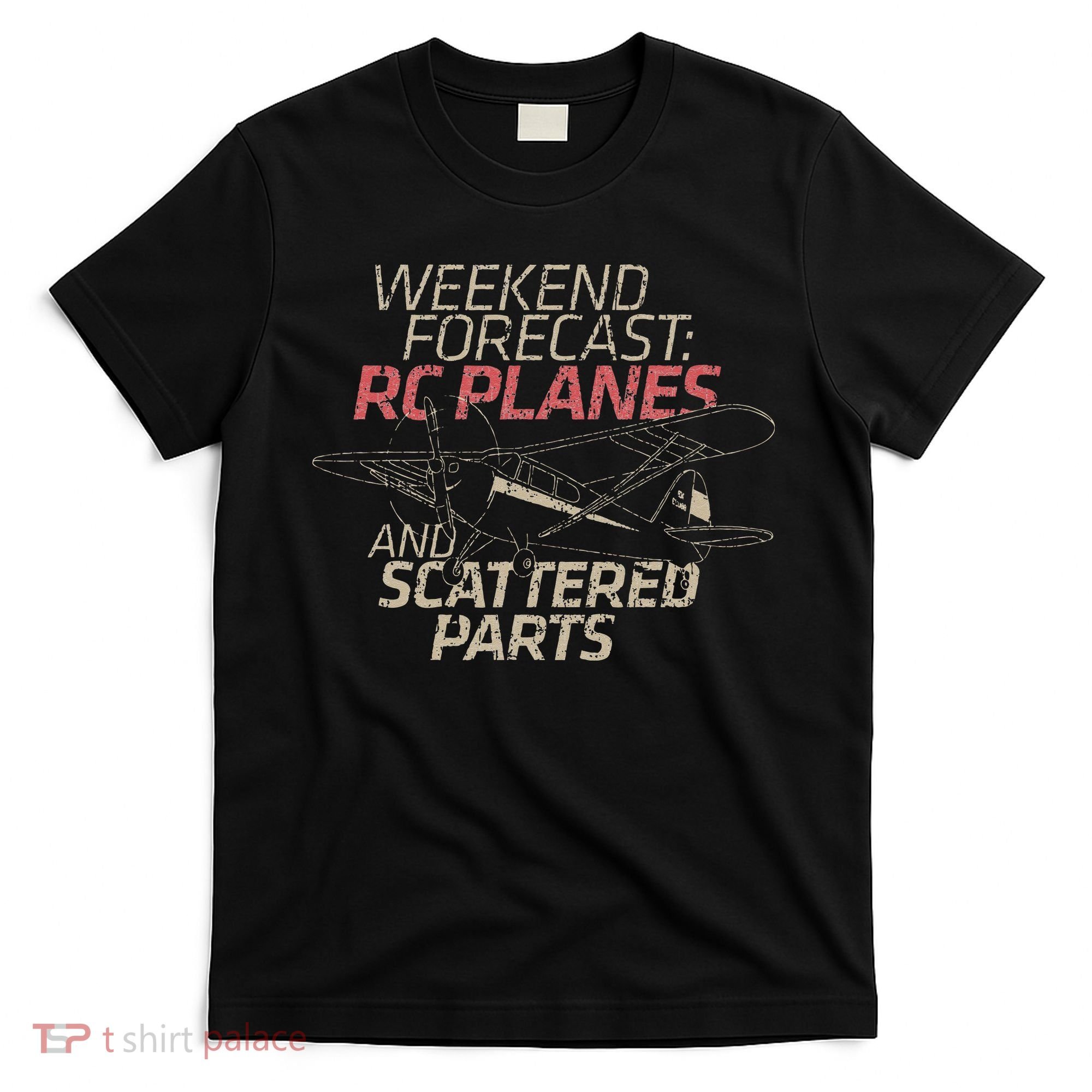 RC Plane Gift Weekend Forecast RC Pilot Model Airplane Lover T-Shirt