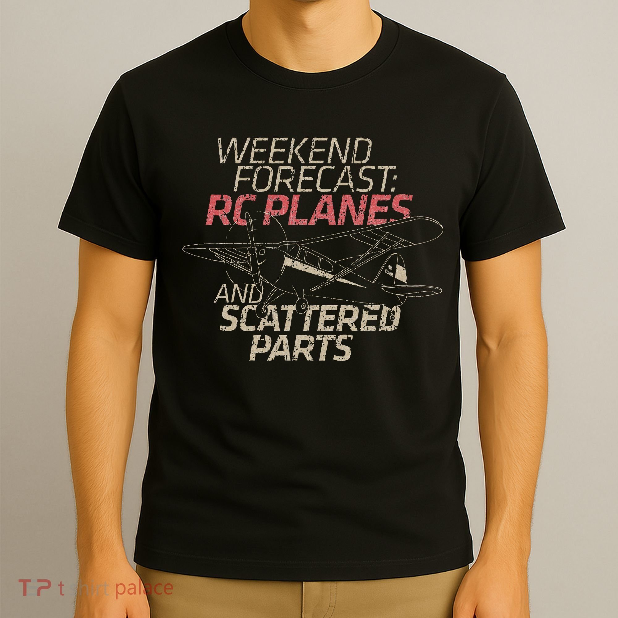 RC Plane Gift Weekend Forecast RC Pilot Model Airplane Lover T-Shirt