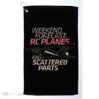 RC Plane Gift Weekend Forecast RC Pilot Model Airplane Lover Golf Towel thumb 0